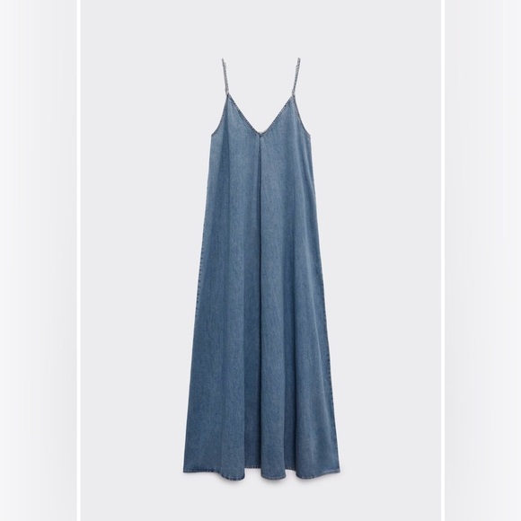 ZARA Denim Blue Maxi Dress - Picture 5 of 12